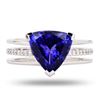 Image 1 : 4.27 ctw Tanzanite and 0.17 ctw Diamond 18K White Gold Ring