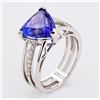 Image 3 : 4.27 ctw Tanzanite and 0.17 ctw Diamond 18K White Gold Ring