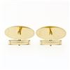 Image 3 : Vintage ArtCarved Men's 14k Gold Florentine Finish Grooved Frame Oval Cufflinks