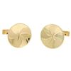 Image 4 : Men's 14k Yellow Gold Dual Finish 20mm Round Concave Swirl Design Cuff Links