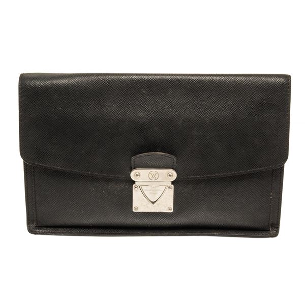 Louis Vuitton Black Taiga Leather Belaia Clutch