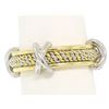 Image 3 : Mavito Solid Platinum 18k Yellow Gold Twisted Wire & X Eternity Band Ring Sz 5.5