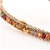 Image 2 : 51.93 ctw Multi-Color Sapphire and 5.88 ctw Diamond 14K Yellow Gold Necklace