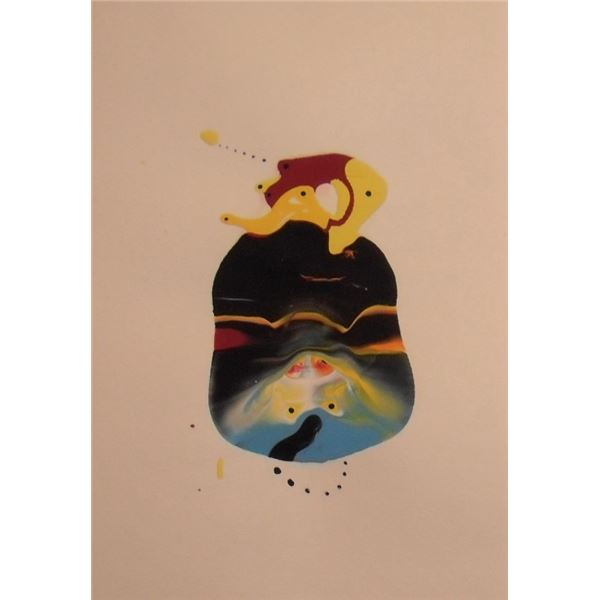 Original painting Planet #800 Fun Elephant by LangdonArt-IMAGINATION- peinture originale Plaisirs Él