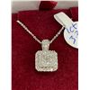 Image 1 : 14Kt White Gold Pendant+Chain with 1ct Diamond Italy - 3.3 grams retail $2,000