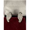 Image 2 : 10KT White Gold Hoop earrings with 50pt Diamond - 3.7 grams $2,000