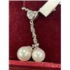 Image 3 : 10KT White Gold pendant+chain with 15pt pearl - 3.2 grams retail $1,600