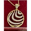 Image 2 : 10KT Yellow Gold pendant+chain with 50pt Diamond Italy - 5.2 grams retail $1,400