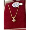 Image 2 : 14KT Yellow Gold pendant+chain with 50pt Diamond Italy - 1 gram retail $1,600