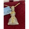 Image 2 : 10KT Yellow Gold money bag pendant+chain with 60pt Diamond - 6.8 grams retail $1,900