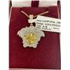 Image 1 : 10KT Yellow Gold pendant+chain with 53pt Diamond - 7.1 grams retail $2,500