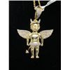 Image 1 : 10KT Yellow Gold Angel/Devil pendant+chain - 6.5 grams retail $1,600