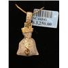 Image 1 : 10KT Yellow Gold money pendant+chain with 60pt Diamond - 6.1 grams retail $2,000