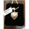 Image 2 : 10KT Yellow Gold tiger pendant+chain with 72pt Diamond - 6 grams retail $2,500