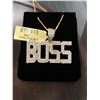 Image 1 : 10KT Yellow Gold "Boss" pendant chain with 1.65 ct Diamond - 9.2 grams retail $3,100