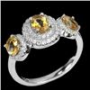 Image 2 : 14K White Gold Over 925 Sterling Silver w/ Unheated Oval Yellow Citrine Ring - 6x4mm, Size 9 - retai