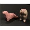 Image 2 : Large Group of Rhodonite (Gemstone) animals, totems w/Broches - approx. 14 pcs