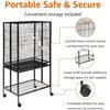 Image 2 : New Bird Cage with Rolling Stand and Storage Shelf