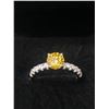 Image 1 : GRA CERTIFIED YELLOW MOISSANITE VVS WEIGHING 1.00 CARATWITH 10 SHARED PRONG ROUND MOISSANITES WEIGHI