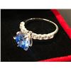 Image 2 : GRA CERTIFIED BLUE MOISSANITE VVS WEIGHING AN ESTIMATED 3.00 CARAT WITH 8 OVAL CUT MOISSANITES WEIGH