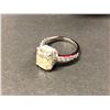 Image 2 : ONE RECTANGULAR CUT MOISSANITE APPROX. WEIGHT OF 5.60 CARAT WITH SET IN  PLATED 925 SILVER IS 40 CUB