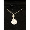 Image 1 : GRA CERTIFIED MOISSANITE WEIGHING APPROX. 1.00 CARAT SET IN  STERLING SILVER IN  CENTER WITH TEAR DR