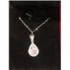 Image 2 : GRA CERTIFIED MOISSANITE WEIGHING APPROX. 1.00 CARAT SET IN  STERLING SILVER IN  CENTER WITH TEAR DR