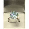 Image 1 : ONE MOISSANITE SET IN PLATED SILVER WEIGHING APPROXIMATELY 12.00 CARATS APPRAISED VALUE $5,975.00   