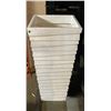 Image 1 : Fiberglass white planter - approx. 40inH x 18in square