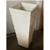 Image 2 : Fiberglass white planter - approx. 34inH x 14in square