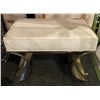 Image 2 : Bernhardt - Curved steel and upholstered bench - approx. 28in W x 19inH x 18inL