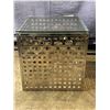 Image 1 : Glass & metal side table - approx 20in square x 20in H