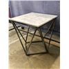Image 2 : Contemporary marble side table (silver finish) - approx 20in square x 22in H