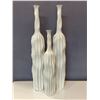 Image 1 : Group of 3 white contemporary decor - 2 are 38in & 28in