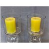 Image 2 : Set of 2 glass candle holders - approx 17in height