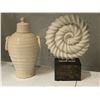 Image 2 : Group of 4 assorted home decor - includes twisted spiral sculpture / jar etc