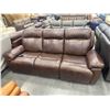 Image 2 : Amax Leather Power reclining + Power headrest sofa chocolate brown (floor model) - size 92''w - reta