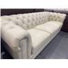 Image 3 : Amax Leather Tufted rolled arm sofa with nailhead design cream colour (floor model) - size 90''w ken