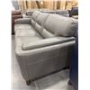 Image 2 : Amax Leather Traditional grey sofa (floor model) - size 85''w (6762-30-2068) - retail $2099