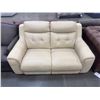 Image 2 : Amax Leather Power reclining + power headrest loveseat cream colour (floor model) - size 64''2 - ret