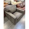 Image 2 : Amax Leather slate grey occasional chair (floor model) - size 41''w - retail $1250