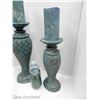 Image 2 : LIGHTWEIGHT TALL BLUE CANDLE HOLDERS