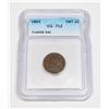 Image 1 : #2 IGC - F12 GRADED COIN 1863 USA CIVIL WAR TOKEN