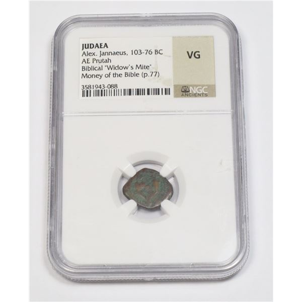 #4 NGC GRADED COIN VG JUDAEA 103-76 BC JANNAEUS