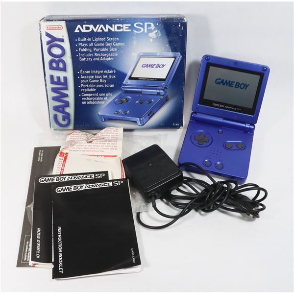 #9 GAME BOY ADVANCE SP SYSTEM COBALT CIB COMPLETE