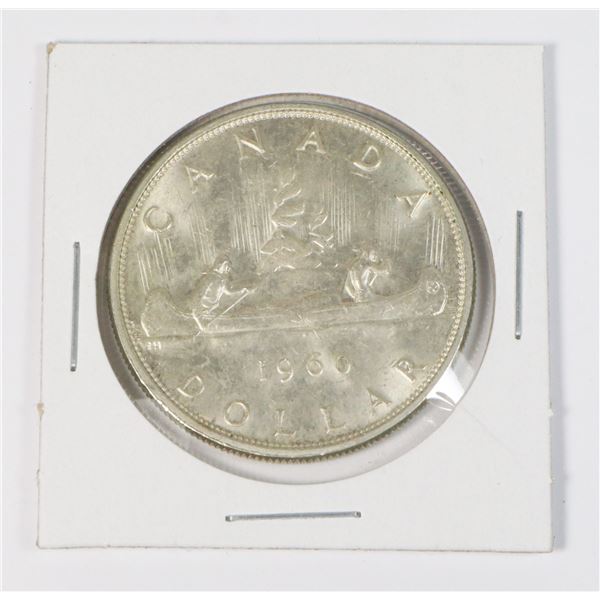#32 1960  CANADIAN $1 DOLLAR SILVER VOYAGEUR COIN