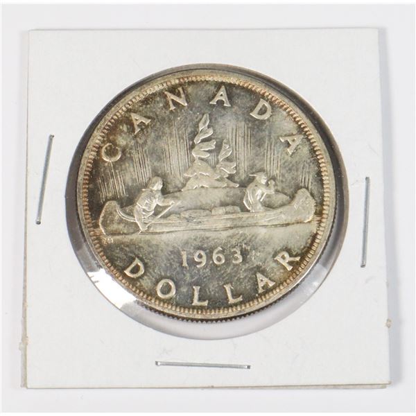 #33 1963  CANADIAN $1 DOLLAR SILVER VOYAGEUR COIN
