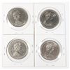 Image 2 : #46  LOT OF 4 CANADIAN $1 VOYAGEUR COINS 1972-1976