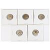 Image 1 : #54 LOT OF 5 1954 10 CENTS DIME SILVER COIN CANADA