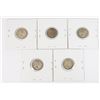 Image 2 : #54 LOT OF 5 1954 10 CENTS DIME SILVER COIN CANADA